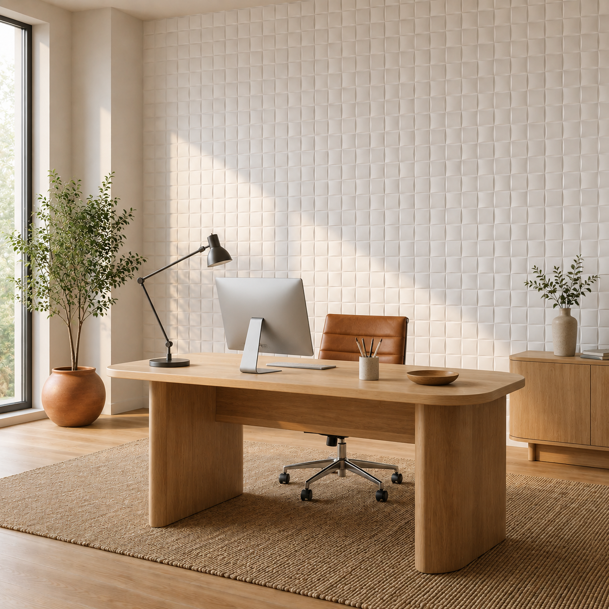 Panneau mural blanc mat 3D avec motif bombé design