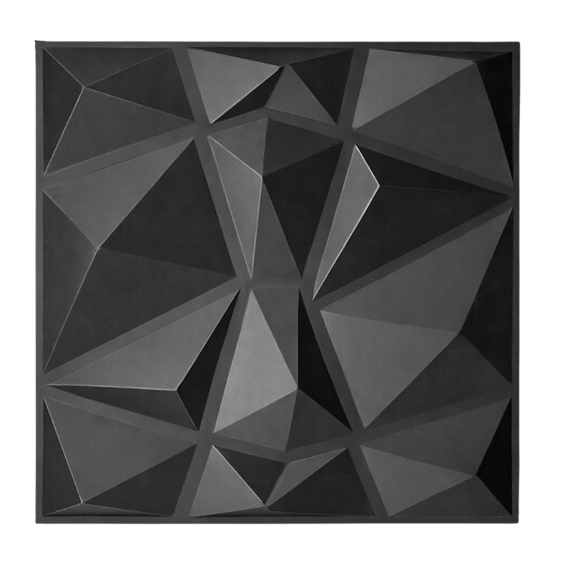 Panneau mural 3D noir mat effet relief géométrique design