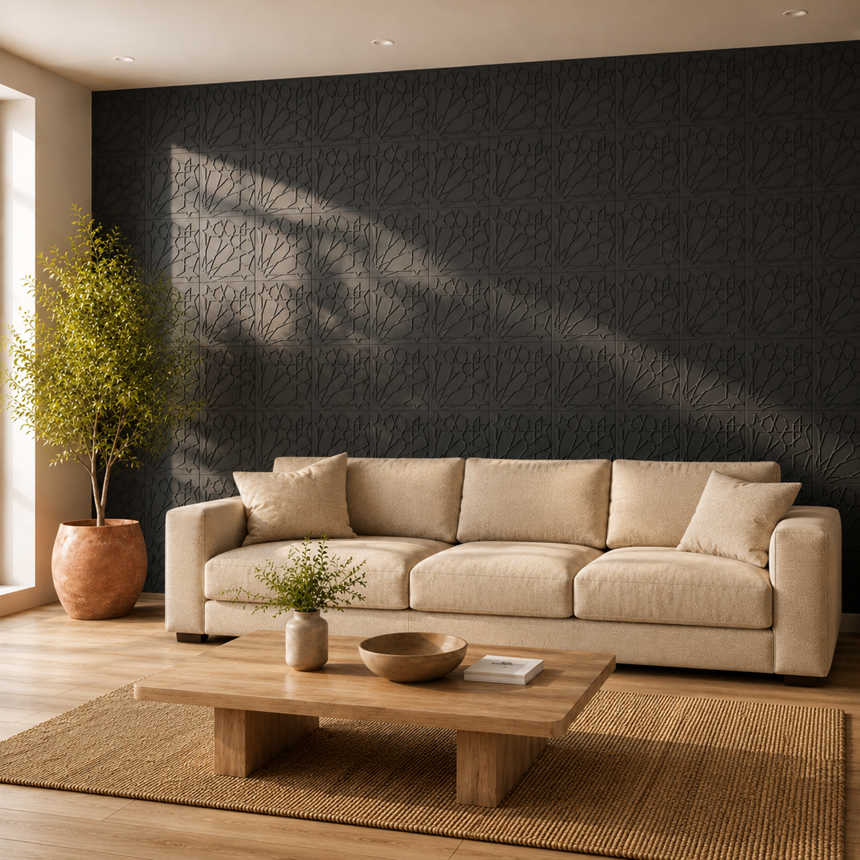 Panneaux muraux 3D étoiles en PVC