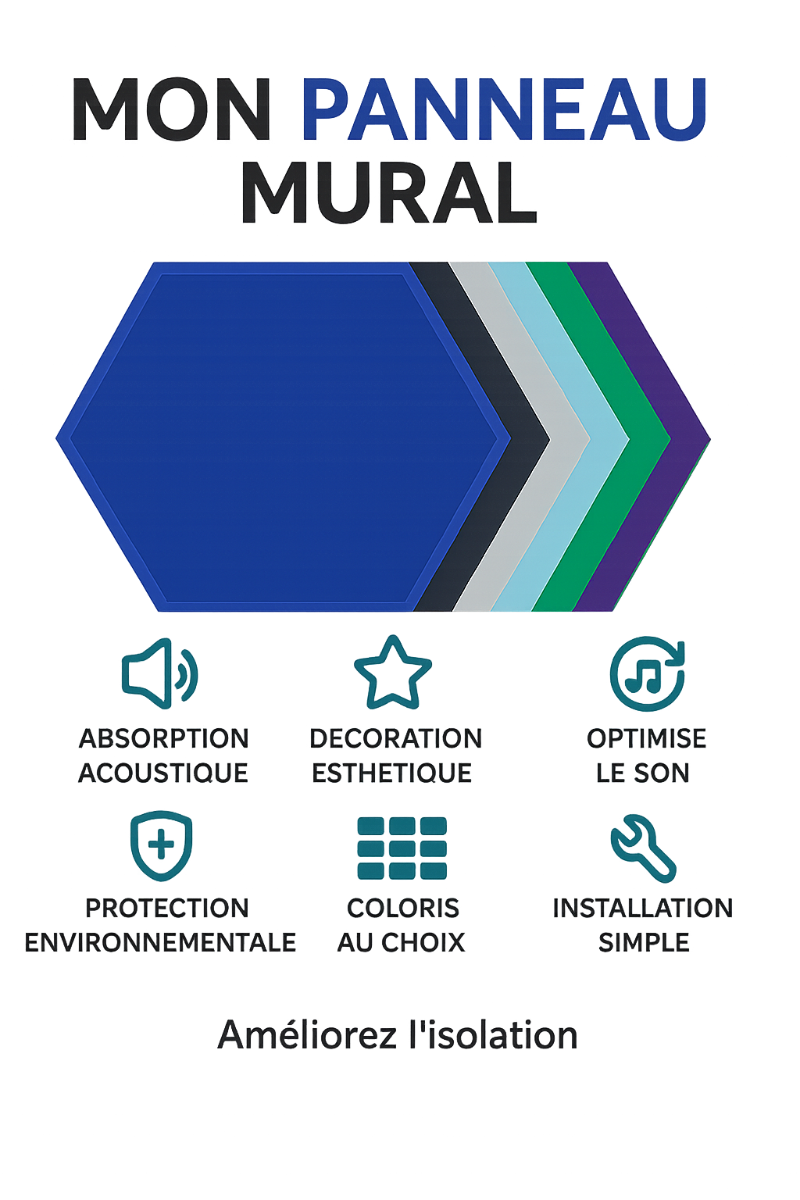 Panneaux muraux acoustiques en Hexagone