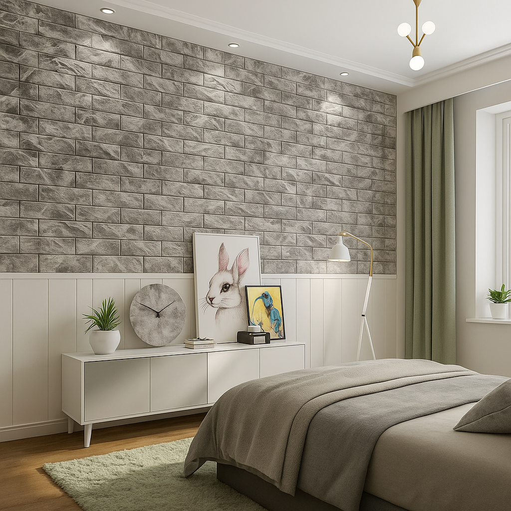 Panneau mural 3D effet brique adhésif