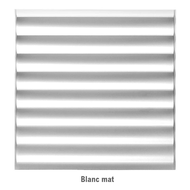 Panneau décoratif mural 3D ondulé blanc mat