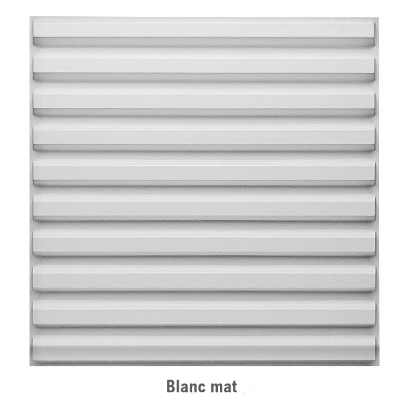 Panneau mural 3D blanc mat à relief horizontal design