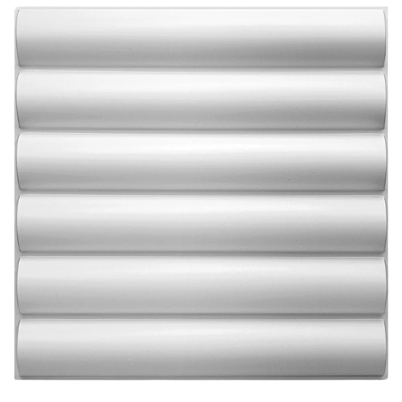 Panneau mural 3D en PVC avec relief ondulé blanc mat