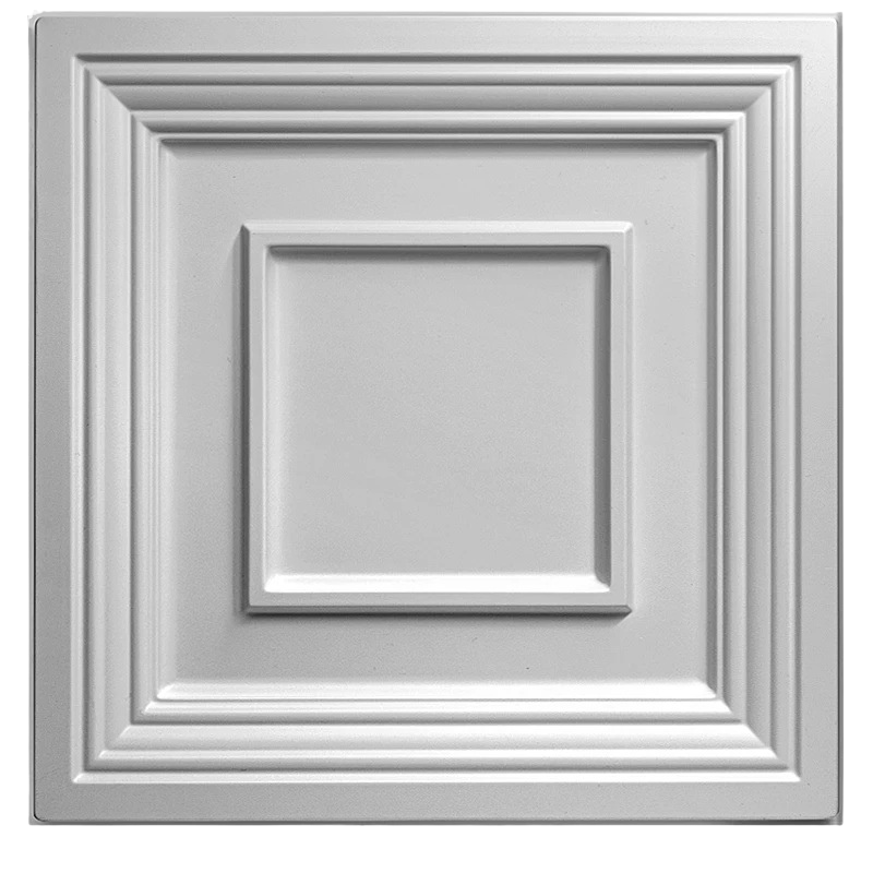 Panneau mural 3D chic au motif carré en relief