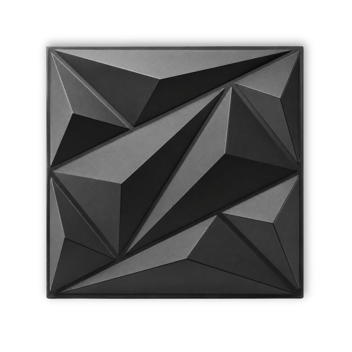 Panneau mural 3D noir mat effet géométrique