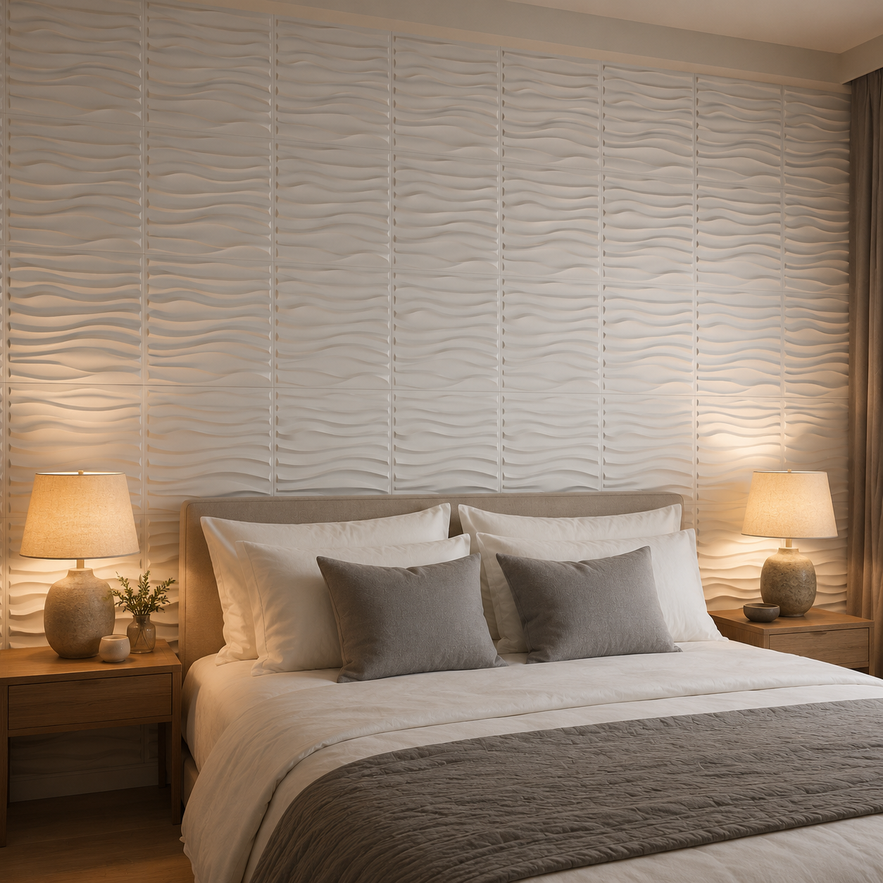 Panneau décoratif mural 3D ondulé en PVC design