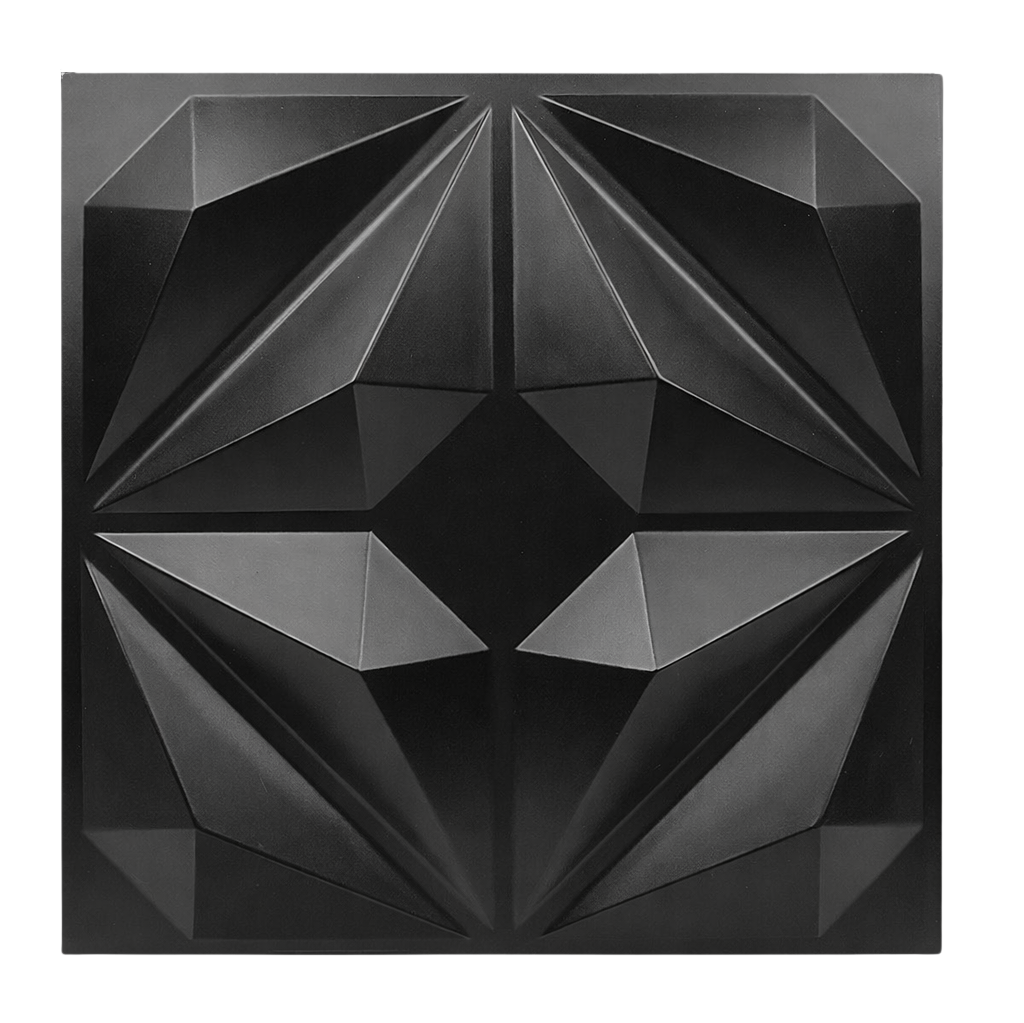 Panneau mural 3D noir mat design prestige