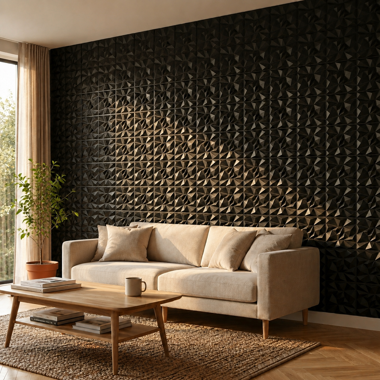 Panneau mural 3D design embossé