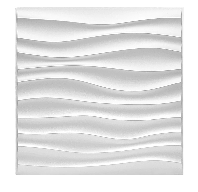 Panneau mural 3D blanc vif ondulé en relief