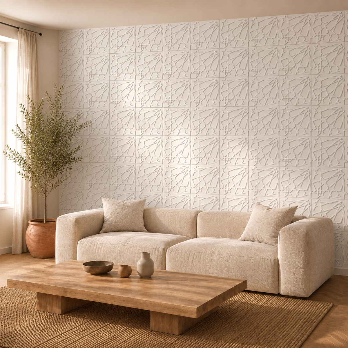 Panneaux muraux 3D étoiles en PVC