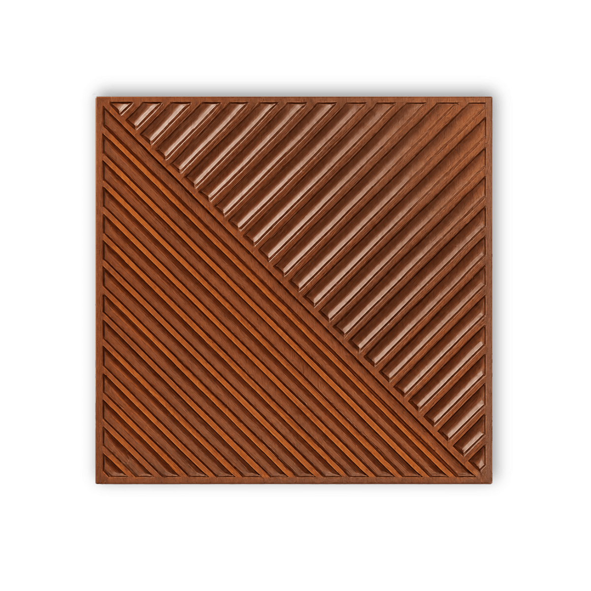 Panneau mural en PVC 3D effet bois et lignes obliques