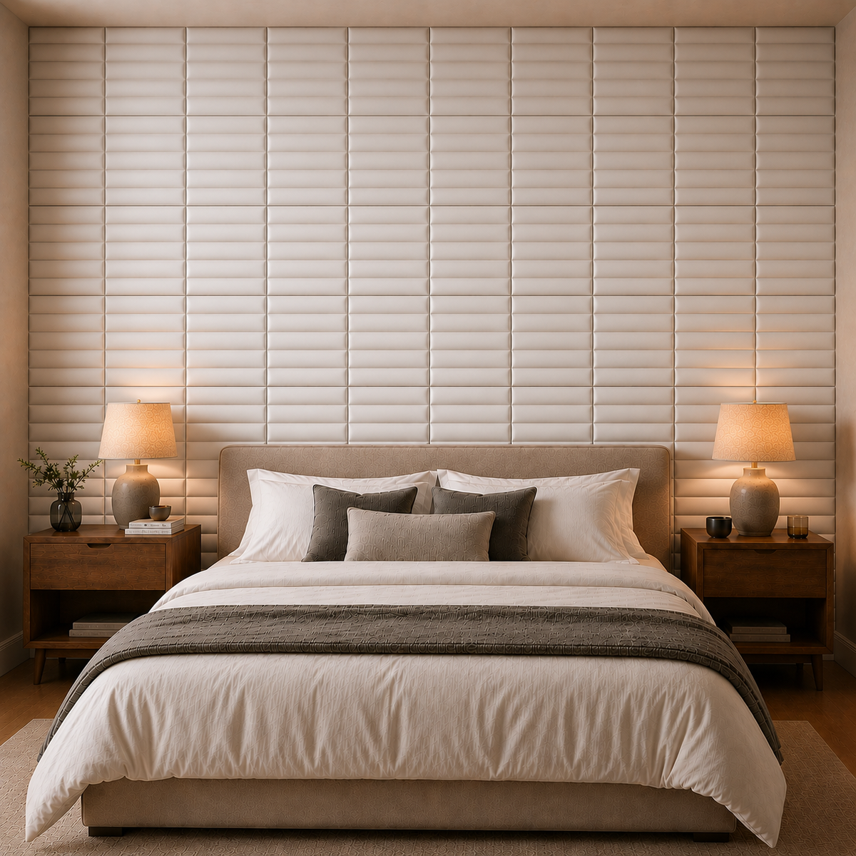 Panneau mural 3D en PVC avec relief ondulé blanc mat