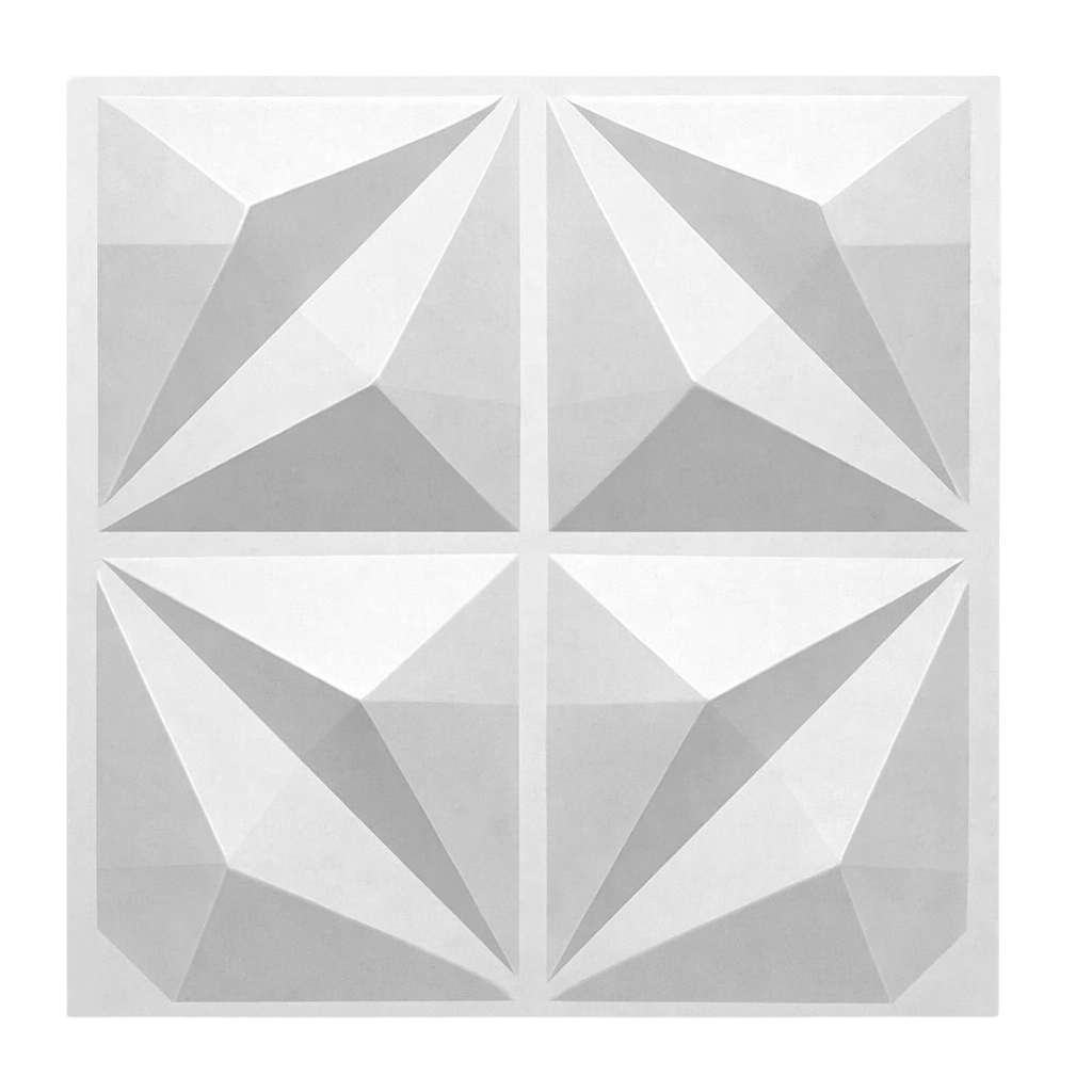 Panneau mural 3D à motif facetté diamant en relief