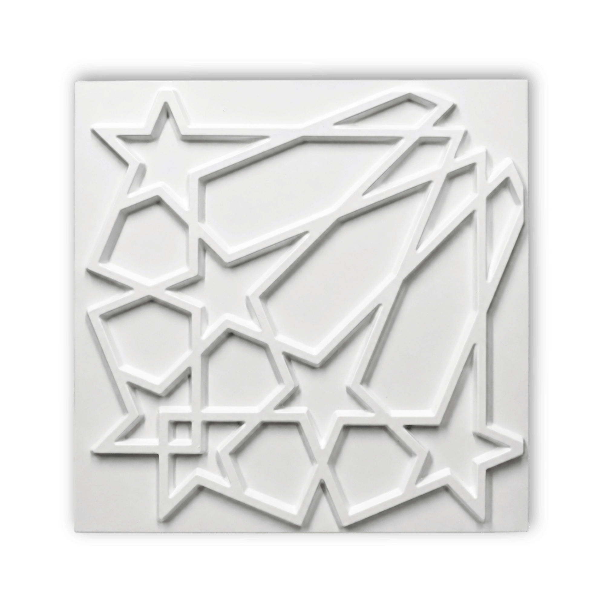 Panneau décoratif mural 3D blanc à motif étoilé géométrique