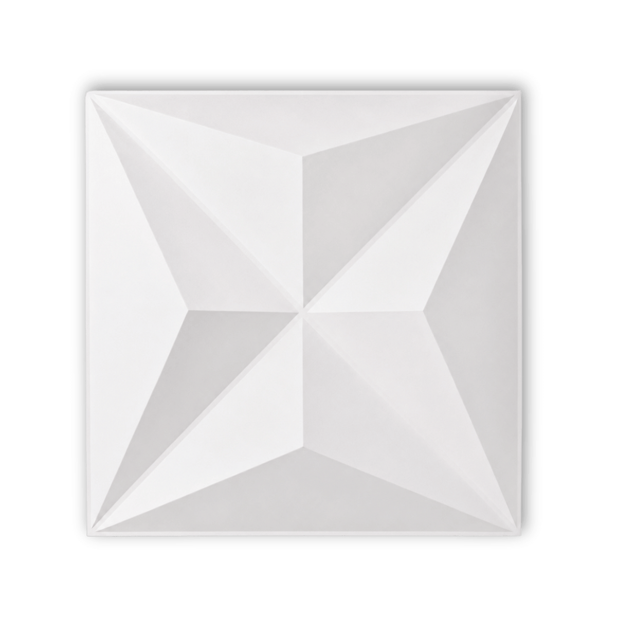 Panneau décoratif mural 3D en PVC à motif pyramidal blanc mat