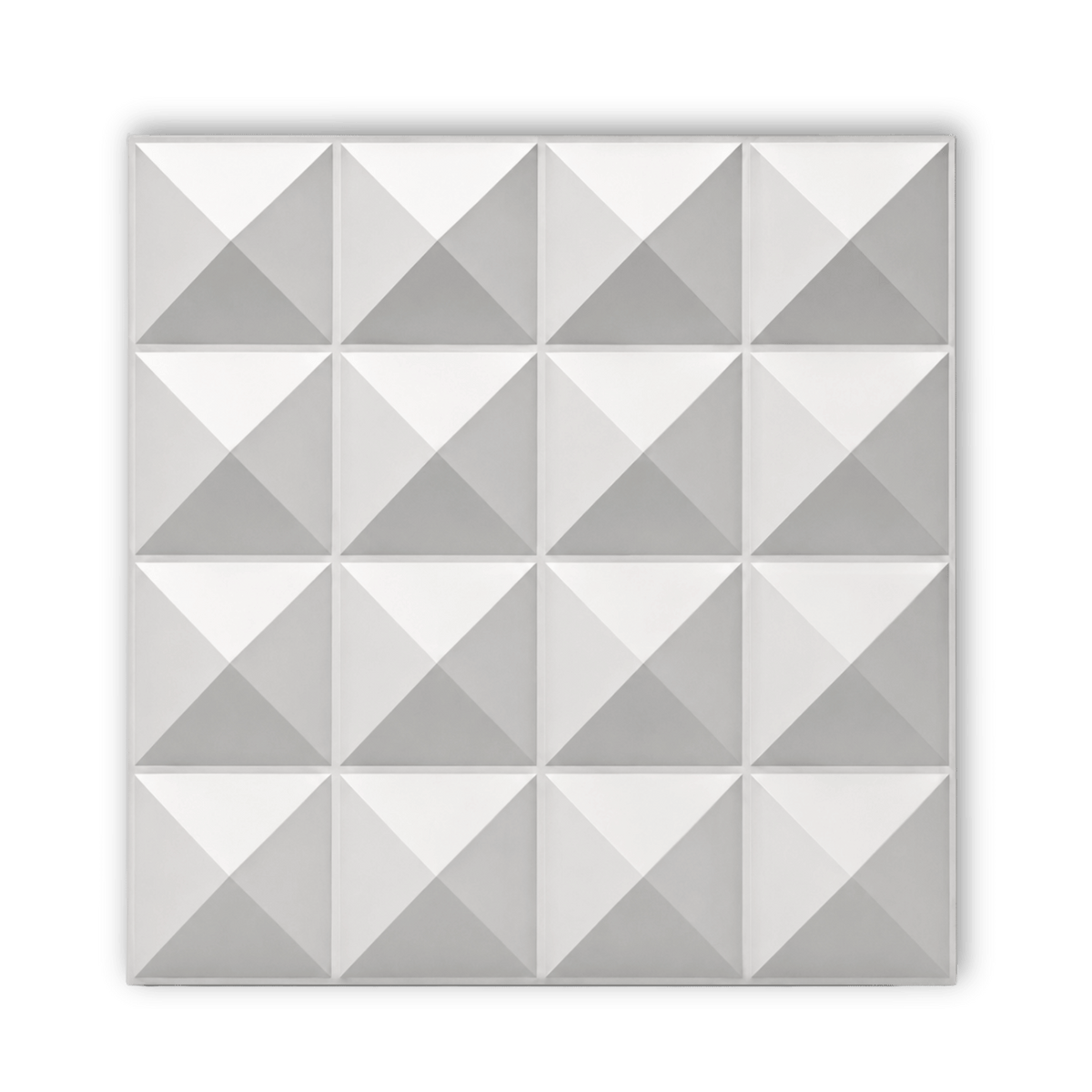 Panneau mural 3D blanc mat à motif pyramidal design