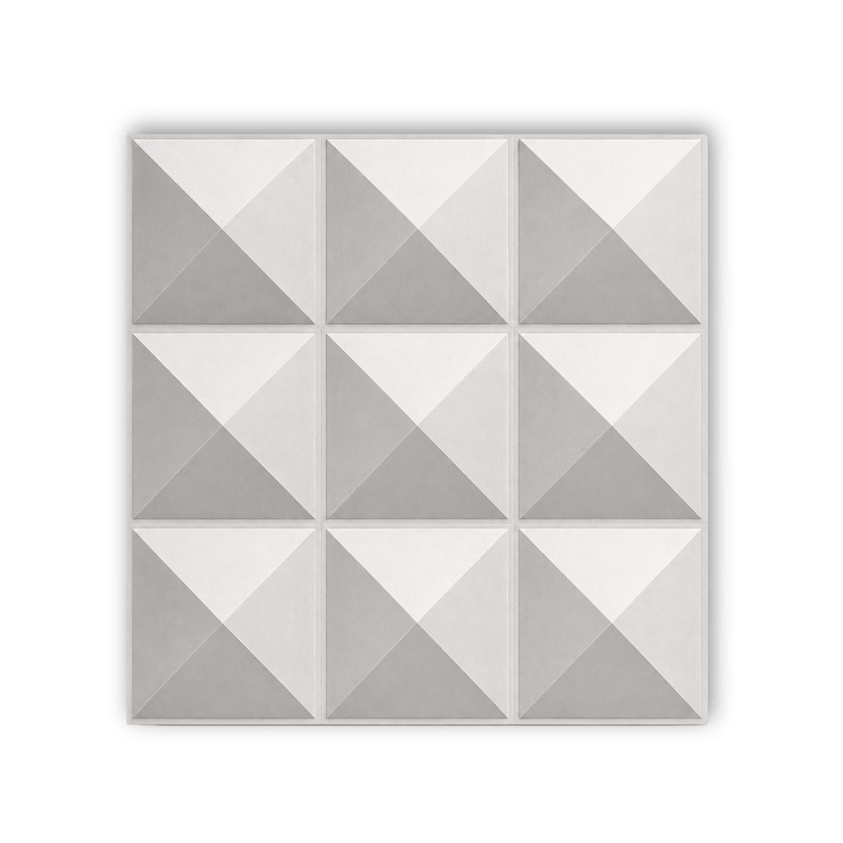 Plaque murale isolante 3D en PVC au motif pyramidal