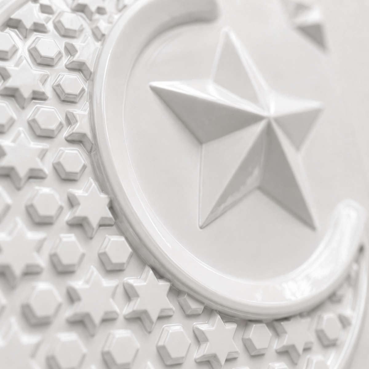 Plaque murale en PVC avec motif lune et étoile en relief 3D