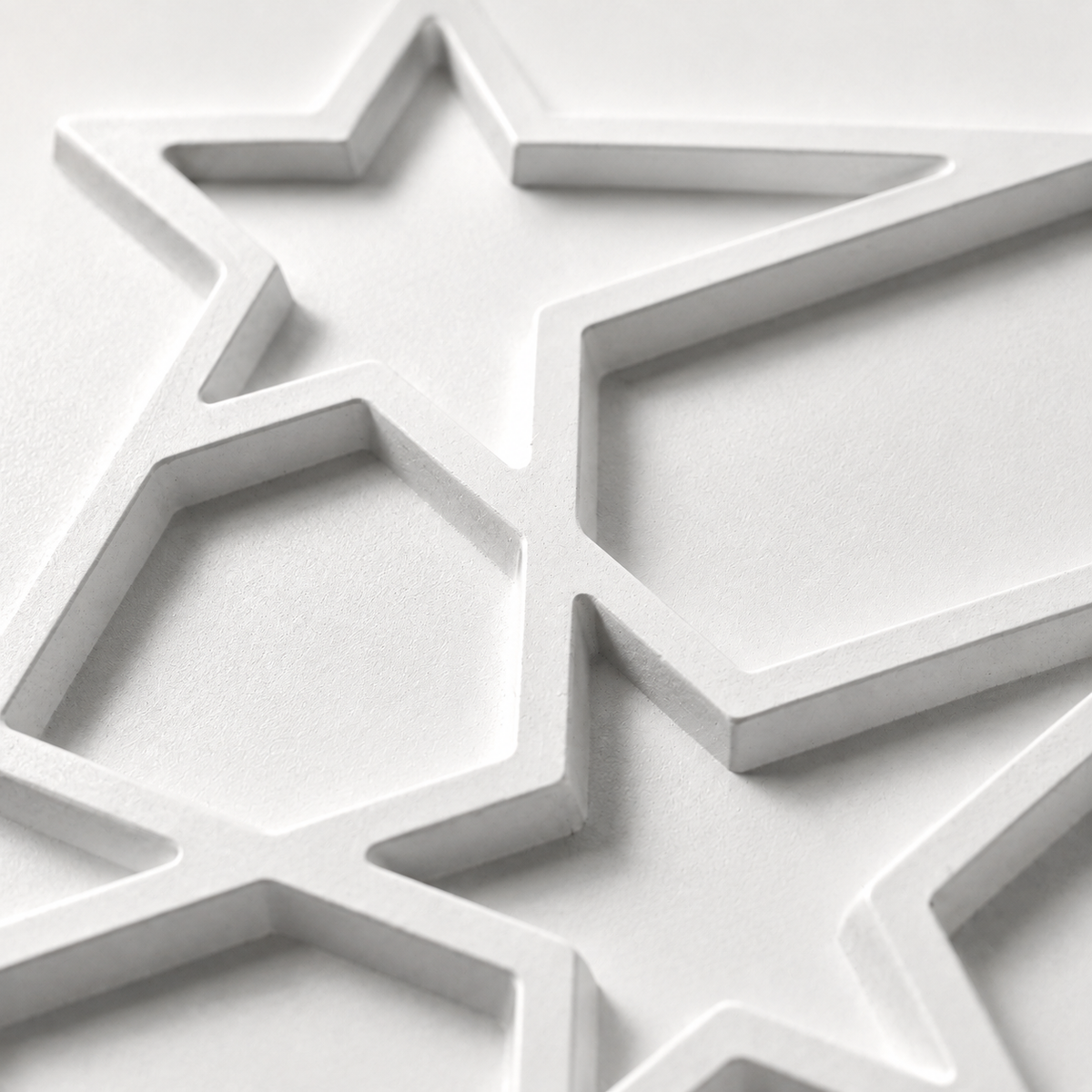 Panneau décoratif mural 3D blanc à motif étoilé géométrique
