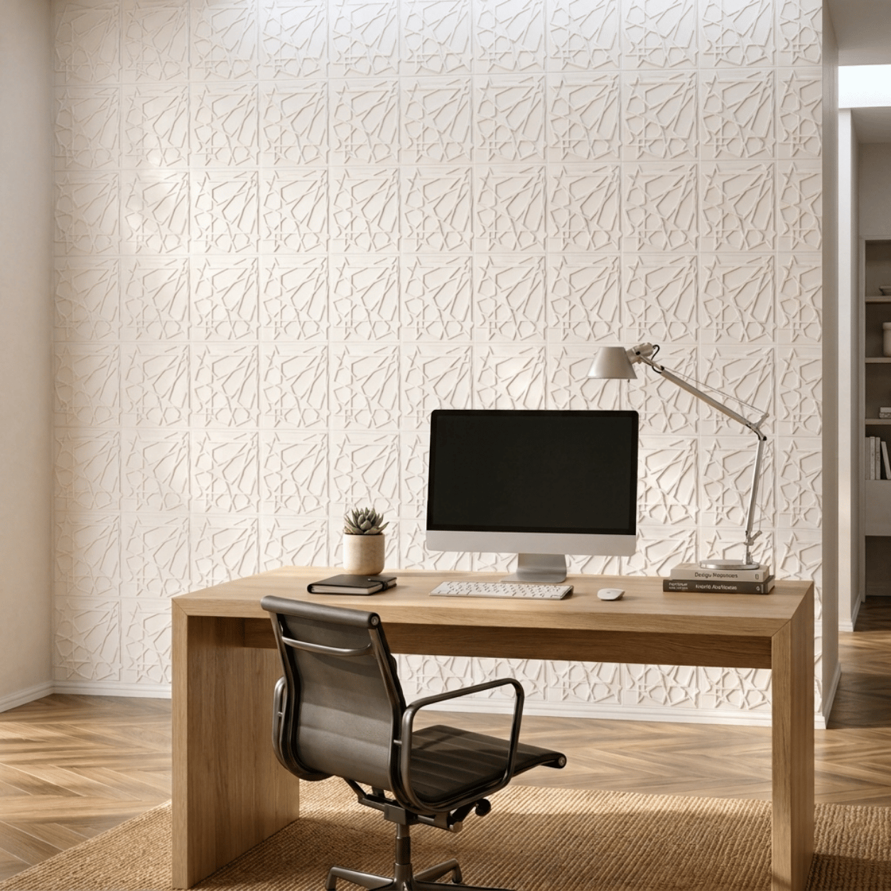 Panneau mural en PVC 3D avec motif étoiles en relief