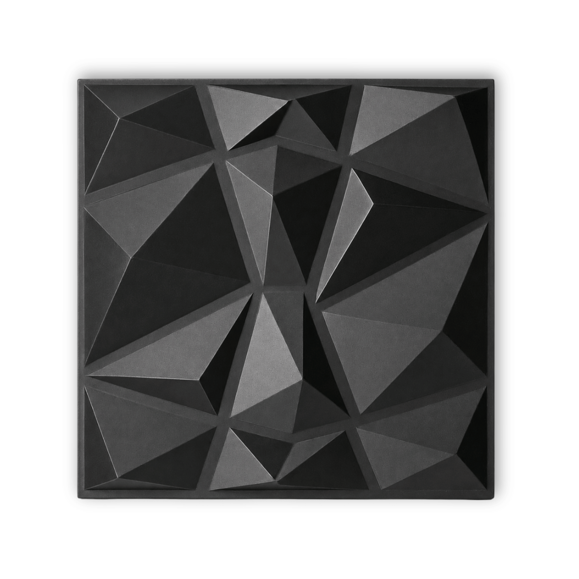 Panneau mural 3D noir mat effet relief géométrique design