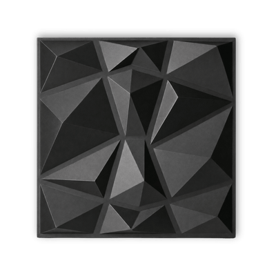 Panneau mural 3D noir mat effet relief géométrique design