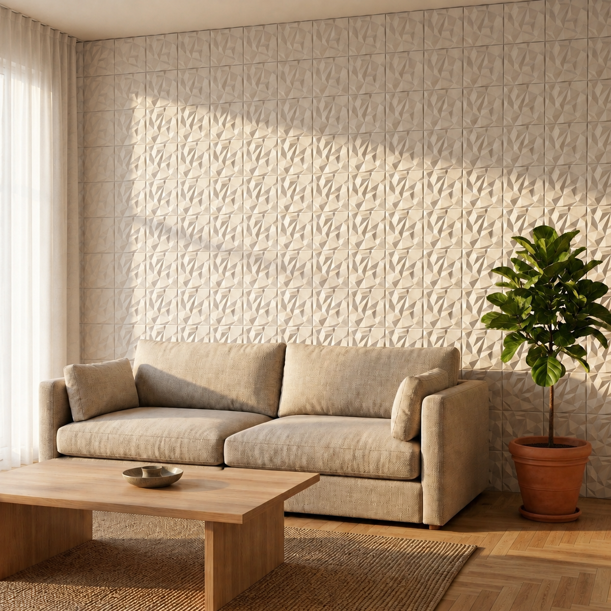 Panneau mural 3D décoratif Lignéa