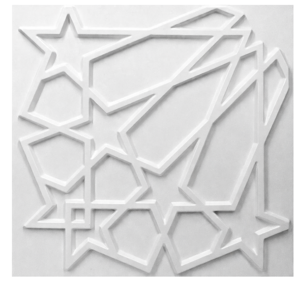 Panneau mural en PVC 3D avec motif étoiles en relief