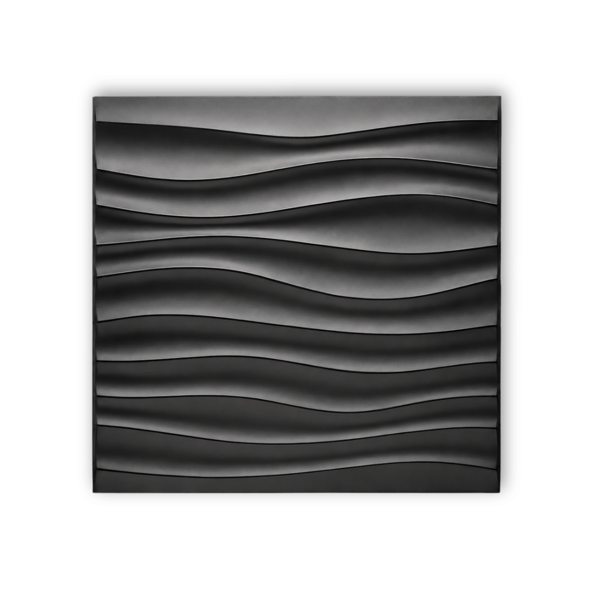 Panneau mural 3D noir mat à motif ondulé en relief
