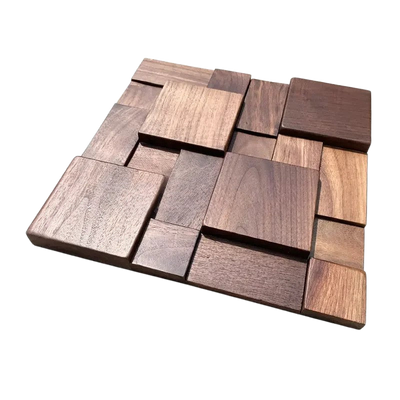 Panneau Mural en bois massif de noyer noir ou clair