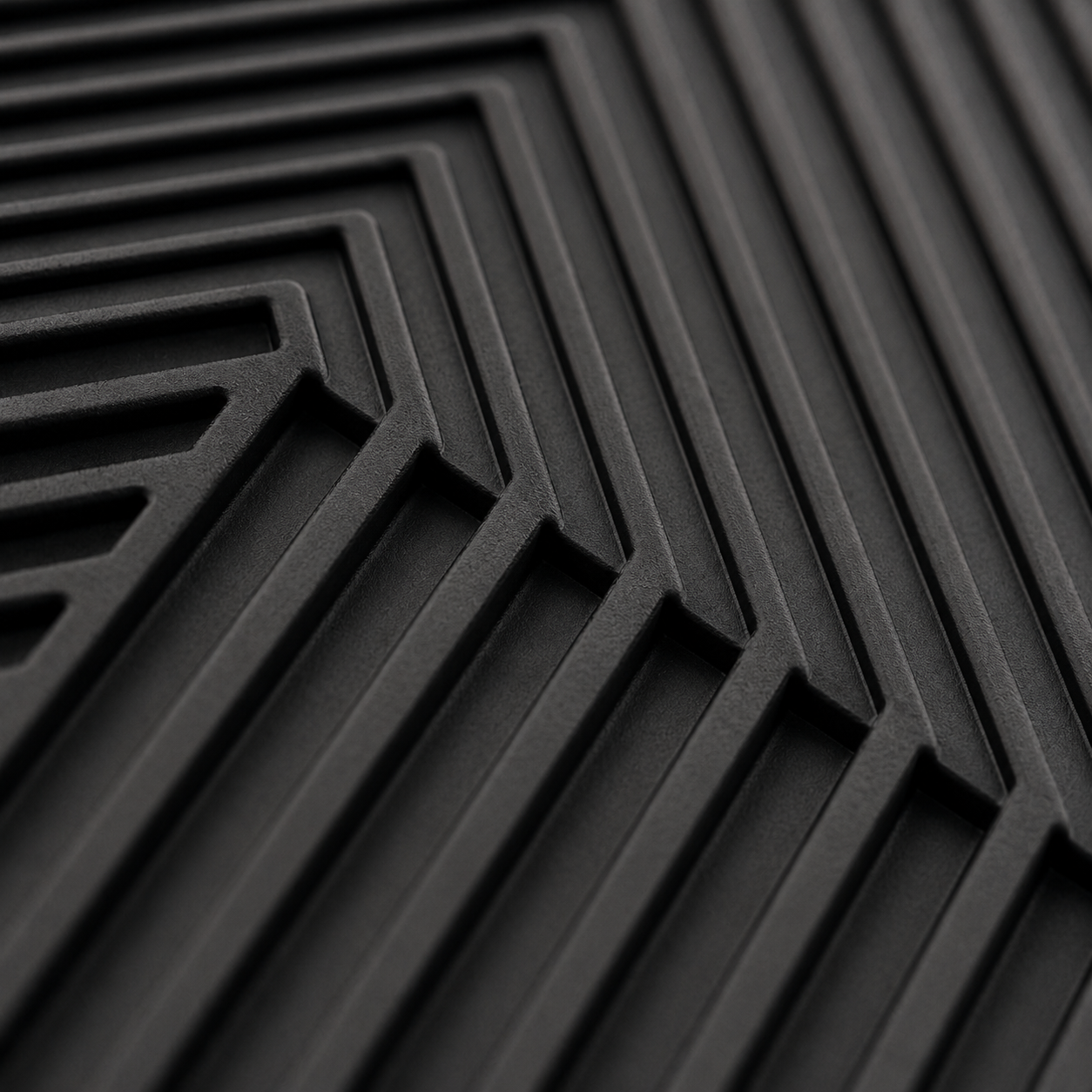 Panneau mural 3D noir à relief linéaire design