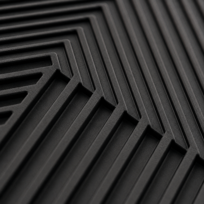 Panneau mural 3D noir à relief linéaire design