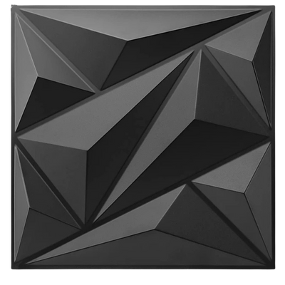 Panneau mural 3D noir mat effet géométrique