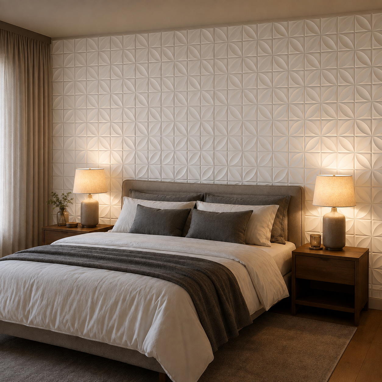 Panneau mural 3D imperméable au motif pétale géométrique