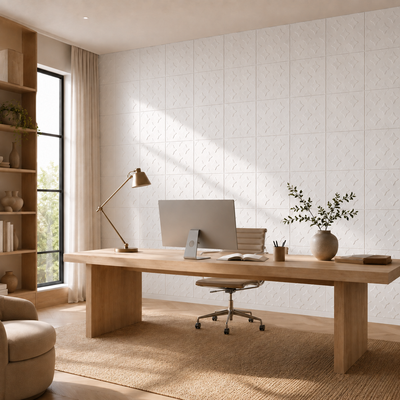 Panneau mural décoratif 3D avec motif fleur géométrique