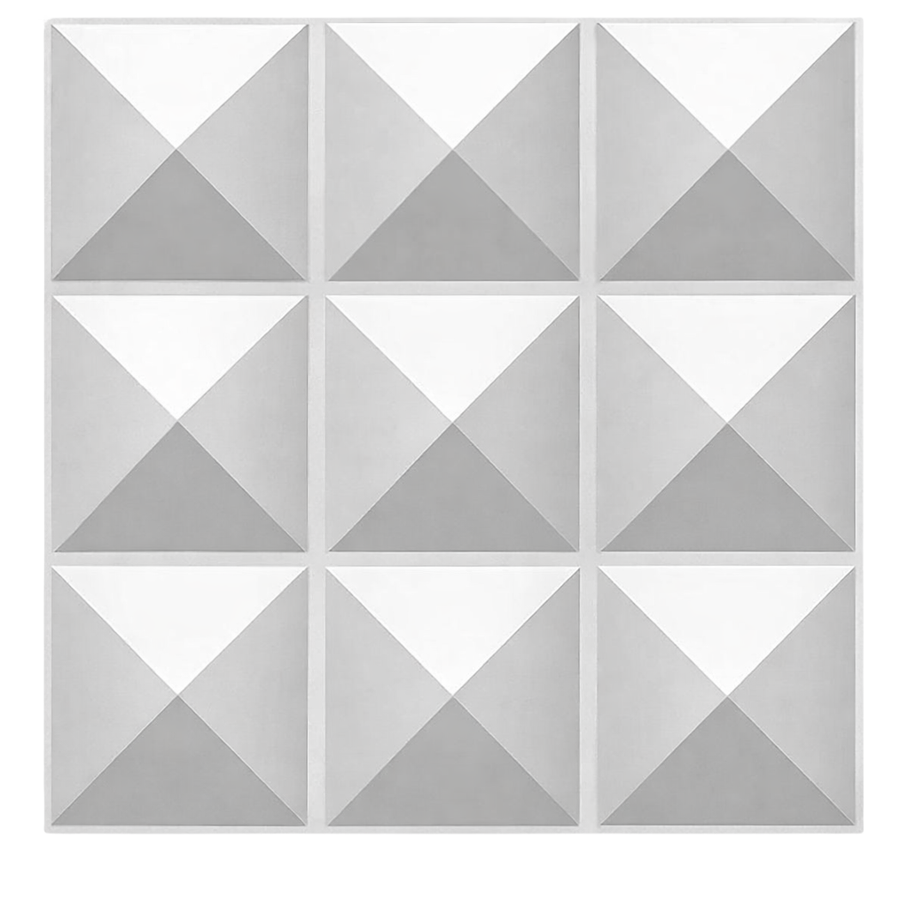 Plaque murale isolante 3D en PVC au motif pyramidal