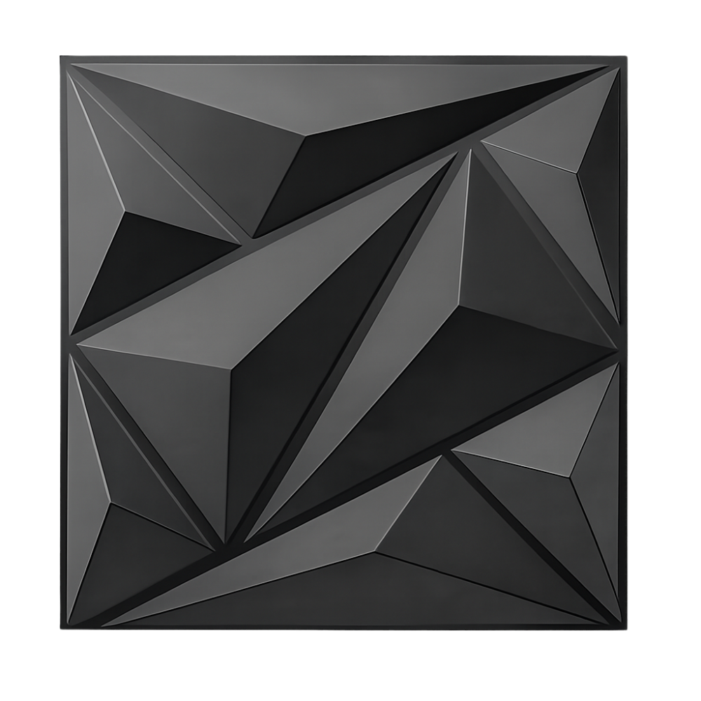 Panneau mural 3D à motif géométrique angulaire en relief