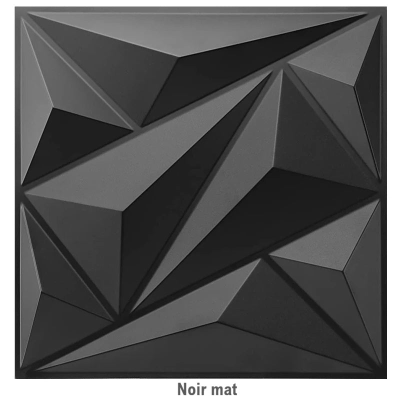 Panneau mural 3D noir mat effet géométrique