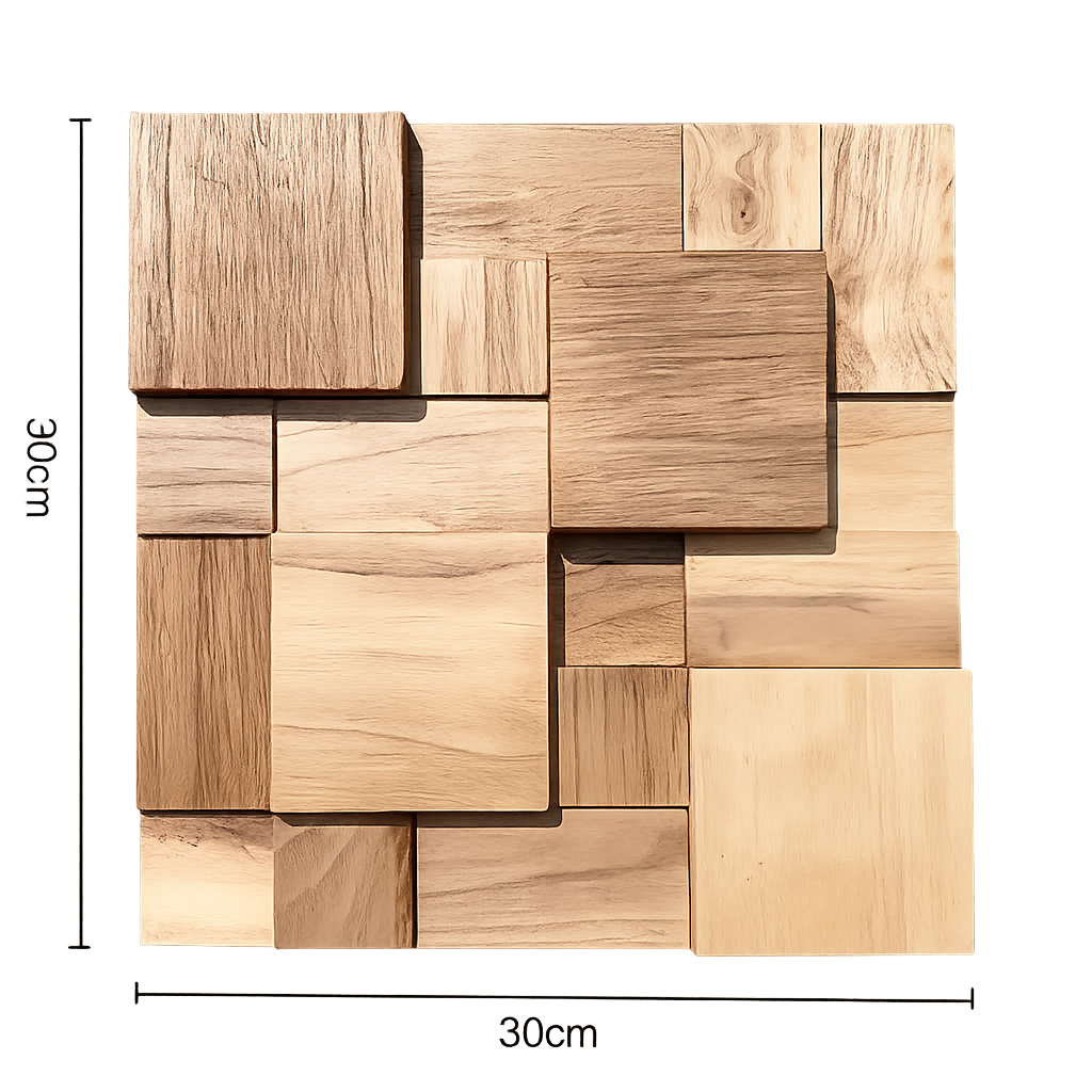 Panneau Mural en bois massif de noyer noir ou clair