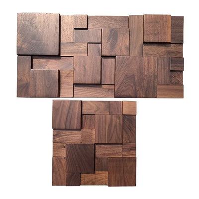 Panneau Mural en bois massif de noyer noir ou clair