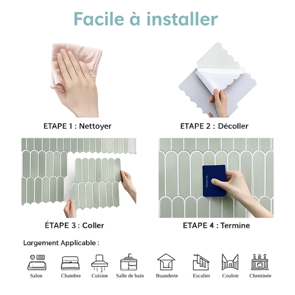 Plaques murales 3D adhésives en PVC pour une décoration élégante