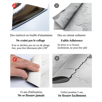 Panneau mural marbre gris luxueux épais en PVC