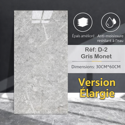 Panneau mural marbre gris luxueux épais en PVC