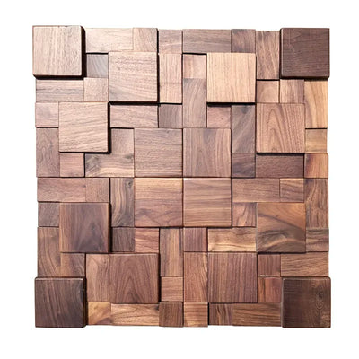 Panneau Mural en bois massif de noyer noir ou clair