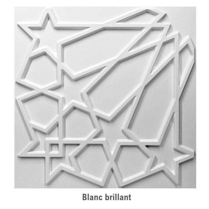 Panneau décoratif mural 3D blanc à motif étoilé géométrique