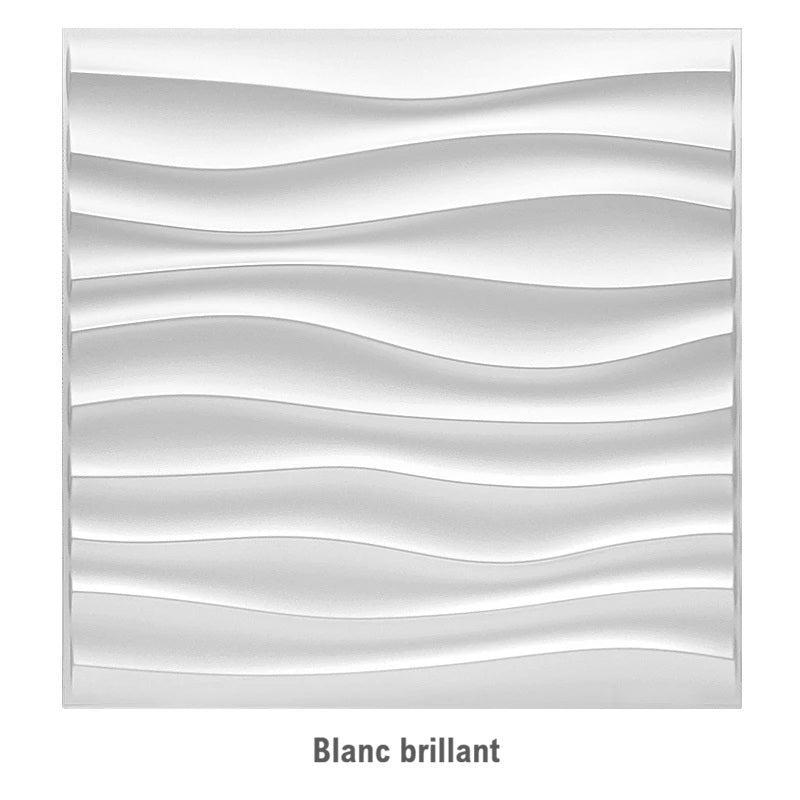 Panneau mural 3D blanc vif ondulé en relief