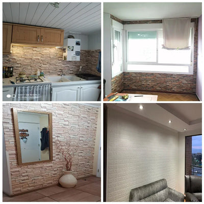 Panneaux muraux adhésifs effet brique