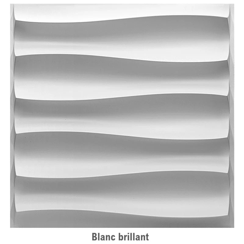 Panneau mural 3D blanc vif ondulé design