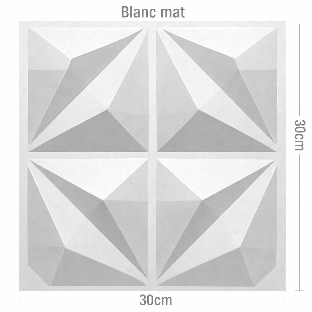Panneau mural 3D à motif facetté diamant en relief